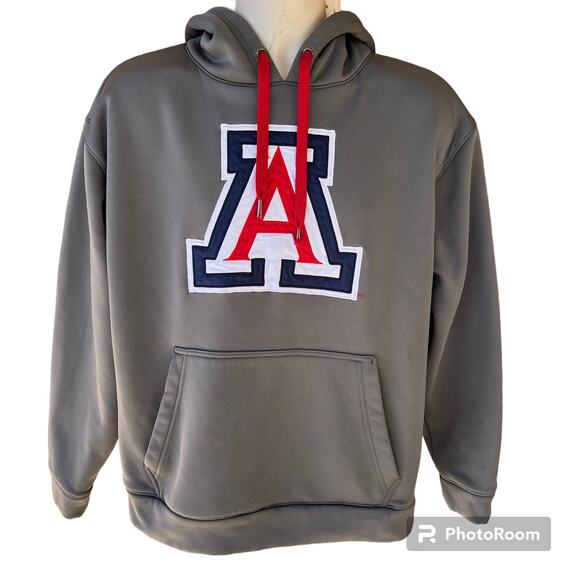 University of Arizona U of A Pullover Hoodie Sweatshirt Gray Wildcats Mens M - Picture 1 of 6